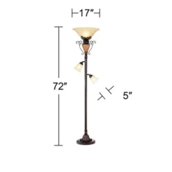 Regency Hill Ludo Rustic Vintage Torchiere Floor Lamp With Side Lights 72" Tall Bronze Crackle Adjustable Alabaster Glass For Living Room Reading Home 12 Regency Hill Ludo Rustic Vintage Torchiere Floor Lamp With Side Lights 72" Tall Bronze Crackle Adjustable Alabaster Glass For Living Room Reading Home -Home Decor Series Store GUEST 4a0a76c4 6cbd 4c2d af7f 252fa95eacf4
