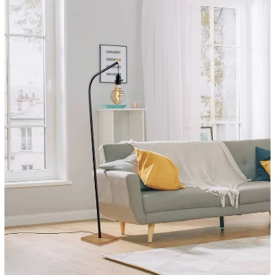 Wren Floor Lamp Black (Includes Light Bulb) - Adesso 1 Wren Floor Lamp Black (Includes Light Bulb) - Adesso