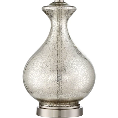 360 Lighting Albert Modern Table Lamp 24 3/4" High Mercury Glass Gourd Oatmeal Drum Shade For Bedroom Living Room Bedside Nightstand Office Kids House 3 360 Lighting Albert Modern Table Lamp 24 3/4" High Mercury Glass Gourd Oatmeal Drum Shade For Bedroom Living Room Bedside Nightstand Office Kids House - Image 3