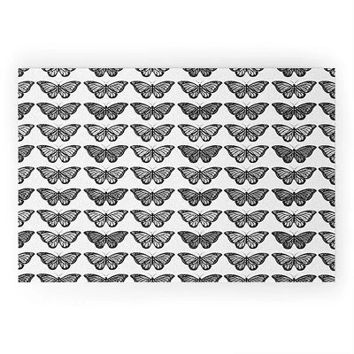 Avenie Monarch Butterfly Black And White Looped Vinyl Welcome Mat - Society6 6 Avenie Monarch Butterfly Black And White Looped Vinyl Welcome Mat - Society6 - Image 6