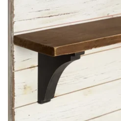 26" X 24" Wall Shelf With 3 Hooks White/Brown - Uniek -Home Decor Series Store GUEST 4eca8e07 865d 480e b10b 4e3201a2a073