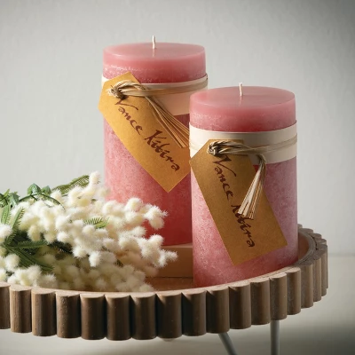 6"H Sullivans Pink Lemonade Timber Pillar, Pink 2 6"H Sullivans Pink Lemonade Timber Pillar, Pink - Image 2