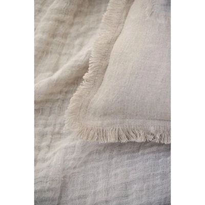 Beige Linen Down Alternative Pillow 4 Beige Linen Down Alternative Pillow - Image 4