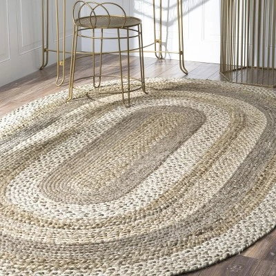 NuLOOM Charlene Braided Border Jute Area Rug 1 NuLOOM Charlene Braided Border Jute Area Rug