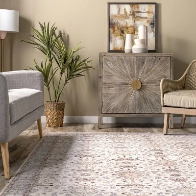 NuLOOM Gemma Machine Washable Transitional Floral Area Rug 7 NuLOOM Gemma Machine Washable Transitional Floral Area Rug - Image 7