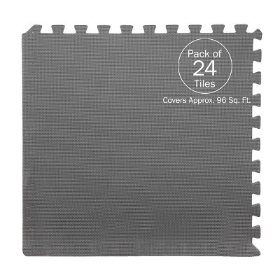 Foam Flooring Tiles 24-Pack Interlocking EVA Foam Pieces Non-Toxic Floor Padding For Playroom Gym Or Basement By Stalwart (Gray) 2 Foam Flooring Tiles 24-Pack Interlocking EVA Foam Pieces Non-Toxic Floor Padding For Playroom Gym Or Basement By Stalwart (Gray) - Image 2