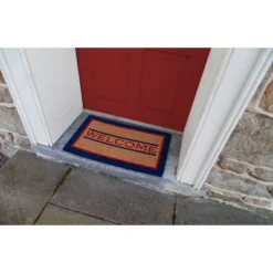1'4" X 2'4" Welcome Indoor/Outdoor Coir Doormat Blue/Red/Brown - Entryways -Home Decor Series Store GUEST 507b1681 203b 4ebd a4af 5cbe1a7312b6