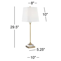 Regency Hill Julia 29 1/2" Tall Skinny Buffet Traditional End Table Lamps Set Of 2 Gold Clear Crystal Metal Living Room Bedroom Bedside White Shade -Home Decor Series Store GUEST 50c2fe58 daad 48b9 9789 1b8e4303ad28