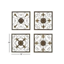 Metal Fleur De Lis Scrollwork And Wall Decor Set Of 4 Brown - Olivia & May -Home Decor Series Store GUEST 511deee2 7142 4a8f aba7 3d2ad7e7baa6