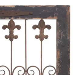 Traditional Metal Scroll Distressed Door Inspired Ornamental Wall Decor With Metal Wire Details Brown - Olivia & May -Home Decor Series Store GUEST 52421697 e2ea 44d8 b6ea aba9b55408bc