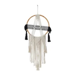 Cotton Macrame Handmade Intricately Weaved Wall Decor With Beaded Fringe Tassels Black - Olivia & May 6 Cotton Macrame Handmade Intricately Weaved Wall Decor With Beaded Fringe Tassels Black - Olivia & May -Home Decor Series Store GUEST 536ab26c b995 4006 811d 0f30520d736d
