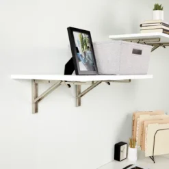 Built Industrial 2 Pack Folding L Wall Shelf Bracket, 10 Inch Collapsible Hardware With Locking Hinge For Garage Shelves, Holds 120lbs -Home Decor Series Store GUEST 555ad0b8 e83d 42c4 af02 5dfe3c43b4ec