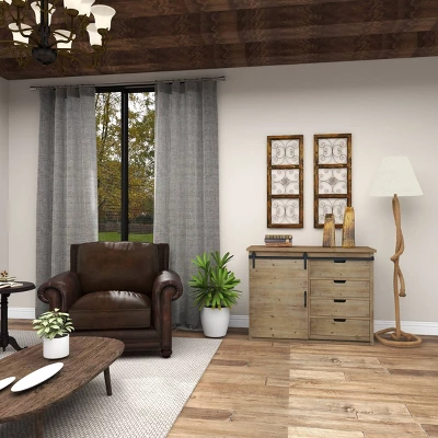 36" X 14" Wood Scroll Window Inspired Wall Decor With Metal Scrollwork Relief Brown - Olivia & May 15 36" X 14" Wood Scroll Window Inspired Wall Decor With Metal Scrollwork Relief Brown - Olivia & May - Image 15