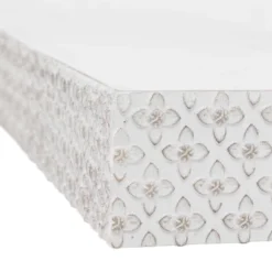 Small Embossed Wood Floating Decorative Wall Shelf White - American Art Decor -Home Decor Series Store GUEST 5625bd67 d18e 4d83 8644 6d407b56f919