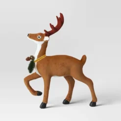 17" Flocked Deer With Greenery Animal Sculpture - Wondershop™ Brown -Home Decor Series Store GUEST 583d212b 9d1b 4646 84d7 a9d1d0348022