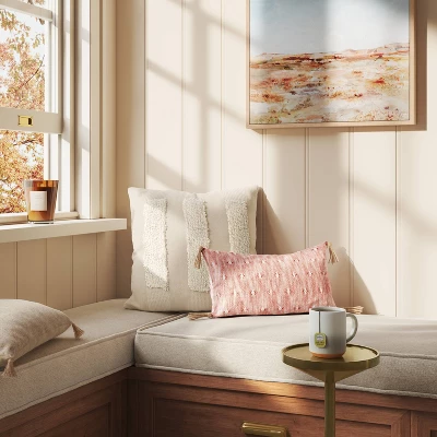 Textural Woven Striped Square Throw Pillow - Threshold™ 1 Textural Woven Striped Square Throw Pillow - Threshold™