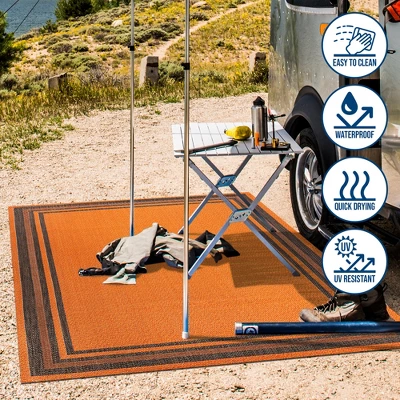 James Modern Border Stripe Indoor/Outdoor Area Rug - JONATHAN Y 9 James Modern Border Stripe Indoor/Outdoor Area Rug - JONATHAN Y - Image 9