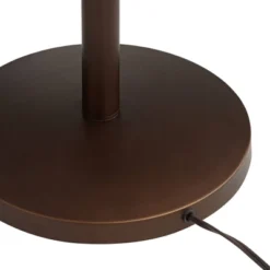 Franklin Iron Works Industrial Rustic Farmhouse Floor Lamp With USB Port 61" Tall Oil Rubbed Bronze Downbridge LED Seeded Glass Shade For Living Room -Home Decor Series Store GUEST 59fd9958 3395 4fb6 8e22 b3cccc88e4a1