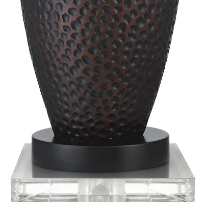 Franklin Iron Works Kaly Rustic Table Lamps With Square Risers 25" High Set Of 2 Oil Rubbed USB Charging Port Bronze Drum Shade For Living Room Desk 3 Franklin Iron Works Kaly Rustic Table Lamps With Square Risers 25" High Set Of 2 Oil Rubbed USB Charging Port Bronze Drum Shade For Living Room Desk - Image 3