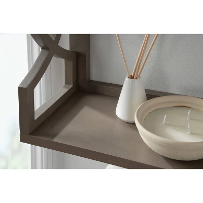 25" X 28" Raines Wood Decorative Wall Shelf Gray - Kate & Laurel All Things Decor 9 25" X 28" Raines Wood Decorative Wall Shelf Gray - Kate & Laurel All Things Decor - Image 9