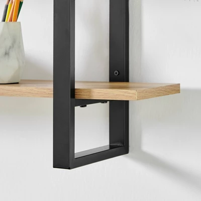 35.5" X 31.5" Rio 3 Tier Floating Bracket Wall Shelf Chestnut - Danya B. 5 35.5" X 31.5" Rio 3 Tier Floating Bracket Wall Shelf Chestnut - Danya B. - Image 5