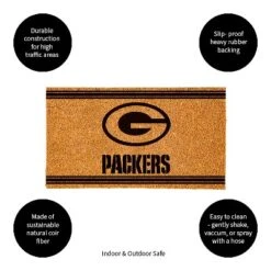 Evergreen Green Bay Packers Logo Turf Mat, Brown- 28 X 16 Inches Indoor Outdoor Doormat -Home Decor Series Store GUEST 5db88f82 6076 4466 9e22 c81262722ad4
