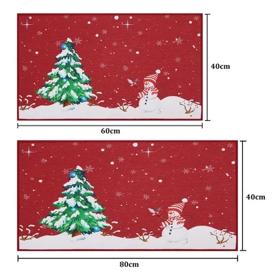 Trinity Snow Man Christmas Tree Xmas Welcome Doormat 2 Trinity Snow Man Christmas Tree Xmas Welcome Doormat - Image 2