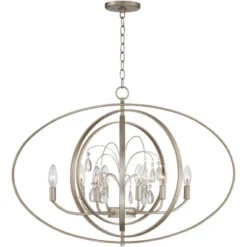 Possini Euro Design Tiller Champagne Satin Silver Pendant Chandelier 31 1/2" Wide Modern Open Orb Frame 8-Light Fixture For Dining Room Kitchen Island -Home Decor Series Store GUEST 5fc9c22e fbab 49ad a61a 13b0fe082c0a