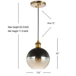 7.5" Metal Adjustable Nixon Drop Globe Pendant (Includes Energy Efficient Light Bulb) Brass - JONATHAN Y -Home Decor Series Store GUEST 5ffd2267 59c8 4fa1 9949 787c69a6bbf9