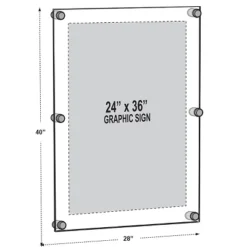 Azar Displays Floating Acrylic Wall Frame With Silver Stand Off Caps: 24" X 36" Graphic Size, Overall Frame Size: 28" X 40", 2-Pack -Home Decor Series Store GUEST 60311ecd a518 4a70 bd2a 3d06787e86bc