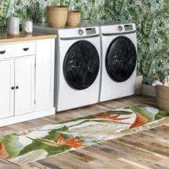NuLOOM Nevaya Machine Washable Floral Leaves Area Rug