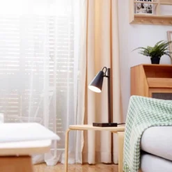 18" Nash Table Lamp With Faux Wood Arm Matte Black - Globe Electric -Home Decor Series Store GUEST 6116796d ddac 4845 95c1 36c4eec3248c