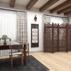 Traditional Wood Scroll Window Inspired Wall Decor With Metal Scrollwork Relief Brown - Olivia & May -Home Decor Series Store GUEST 61431279 af69 4197 b619 f878224c597e