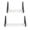 (Set Of 2) 5" X 10" Sudbury Wood And Metal Wall Shelf Set White/Black - Kate & Laurel All Things Decor
