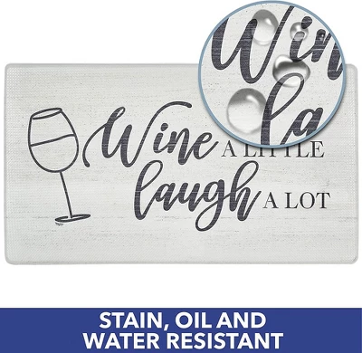 J&V TEXTILES Anti Fatigue Kitchen Mat Cushioned Anti Fatigue, Non Slip Waterproof Mat Standing Desk, 20x36x1/2 Inches (Wine A Little) 2 J&V TEXTILES Anti Fatigue Kitchen Mat Cushioned Anti Fatigue, Non Slip Waterproof Mat Standing Desk, 20x36x1/2 Inches (Wine A Little) - Image 2