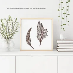 Wall Decor-Set Of Two Metal Feather Hanging Wall Art Laser Cut Contemporary Nature Sculpture For Living Room, Bedroom, Kitchen By Hastings Home -Home Decor Series Store GUEST 638fea3f 62df 4f4c 83a1 701146af421a