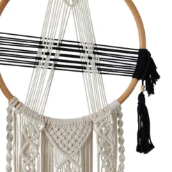 Cotton Macrame Handmade Intricately Weaved Wall Decor With Beaded Fringe Tassels Black - Olivia & May 7 Cotton Macrame Handmade Intricately Weaved Wall Decor With Beaded Fringe Tassels Black - Olivia & May -Home Decor Series Store GUEST 63af0b9c ffbf 43f6 8ac4 338b7e880044