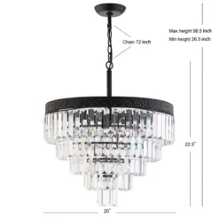 20" Wyatt Crystal Chandelier (Includes Energy Efficient Light Bulb) Bronze - JONATHAN Y -Home Decor Series Store GUEST 64112f62 dba0 4d96 836d 75eb021b25b4
