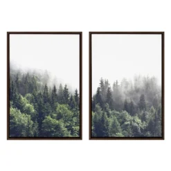 (Set Of 2) 23" X 33" Sylvie Foggy Day Framed Canvas Set By Creative Bunch Brown - Kate & Laurel All Things Decor