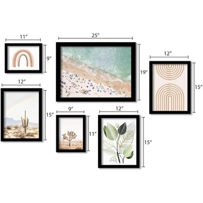 (Set Of 6) Framed Prints Gallery Wall Art Set Pastel Beach By Sisi And Seb - Americanflat 2 (Set Of 6) Framed Prints Gallery Wall Art Set Pastel Beach By Sisi And Seb - Americanflat - Image 2