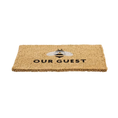 Evergreen Bee Our Guest Woven Back Indoor Outdoor Natural Coir Doormat 1'6"x2'6" Multicolored 1 Evergreen Bee Our Guest Woven Back Indoor Outdoor Natural Coir Doormat 1'6"x2'6" Multicolored