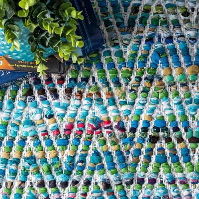 Hand Woven Chevron Eli Green Rug - NuLOOM 2 Hand Woven Chevron Eli Green Rug - NuLOOM - Image 2