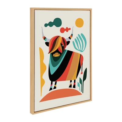 22" X 33" Sylvie Cow Framed Canvas Wall Art By Rachel Lee Natural - Kate And Laurel 1 22" X 33" Sylvie Cow Framed Canvas Wall Art By Rachel Lee Natural - Kate And Laurel