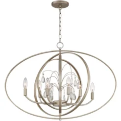 Possini Euro Design Tiller Champagne Satin Silver Pendant Chandelier 31 1/2" Wide Modern Open Orb Frame 8-Light Fixture For Dining Room Kitchen Island -Home Decor Series Store GUEST 67fcdd79 afcf 4046 92f9 be394747e84b