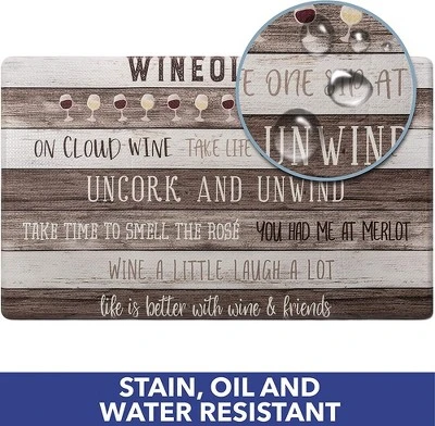 J&V TEXTILES Anti Fatigue Kitchen Mat Cushioned Anti Fatigue, Non Slip Waterproof Mat Standing Desk, 20x36x1/2 Inches (Wineology) 2 J&V TEXTILES Anti Fatigue Kitchen Mat Cushioned Anti Fatigue, Non Slip Waterproof Mat Standing Desk, 20x36x1/2 Inches (Wineology) - Image 2