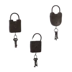 Set Of 3 Metal Keys Wall Decors With Locks Black - Olivia & May -Home Decor Series Store GUEST 692e758d 8d81 4932 99c2 097ddd999a00