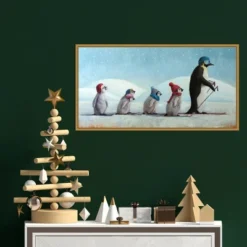 26" X 14" Ski School Penguins By Lucia Heffernan Framed Canvas Wall Art - Amanti Art -Home Decor Series Store GUEST 6942dbfb b071 4e5e 93b3 0bffac263ca6