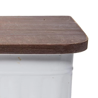 Set Of 2 Distressed White Metal And Wood Hanging Wall Shelves - Foreside Home & Garden 5 Set Of 2 Distressed White Metal And Wood Hanging Wall Shelves - Foreside Home & Garden - Image 5