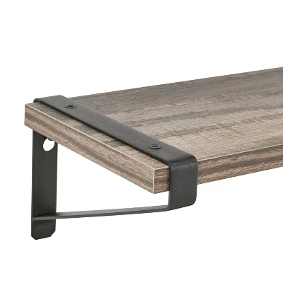 3pc Capri Wall Shelf Set With Brackets Black/Rustic - Danya B. 4 3pc Capri Wall Shelf Set With Brackets Black/Rustic - Danya B. - Image 4