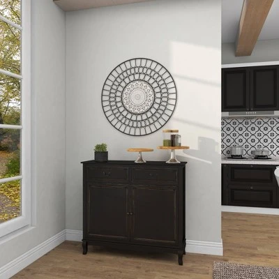 Metal Abstract Carved Design Wall Decor Black - Olivia & May 12 Metal Abstract Carved Design Wall Decor Black - Olivia & May - Image 12